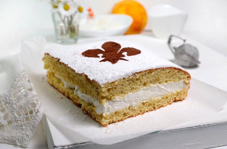 uffy sponge cake flavored with orange zest and fragrant vanilla