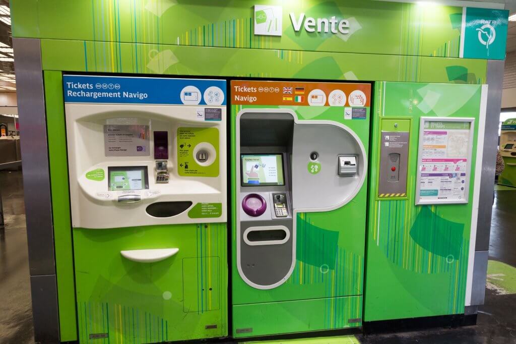 Ticket machine in the metro of Paris.