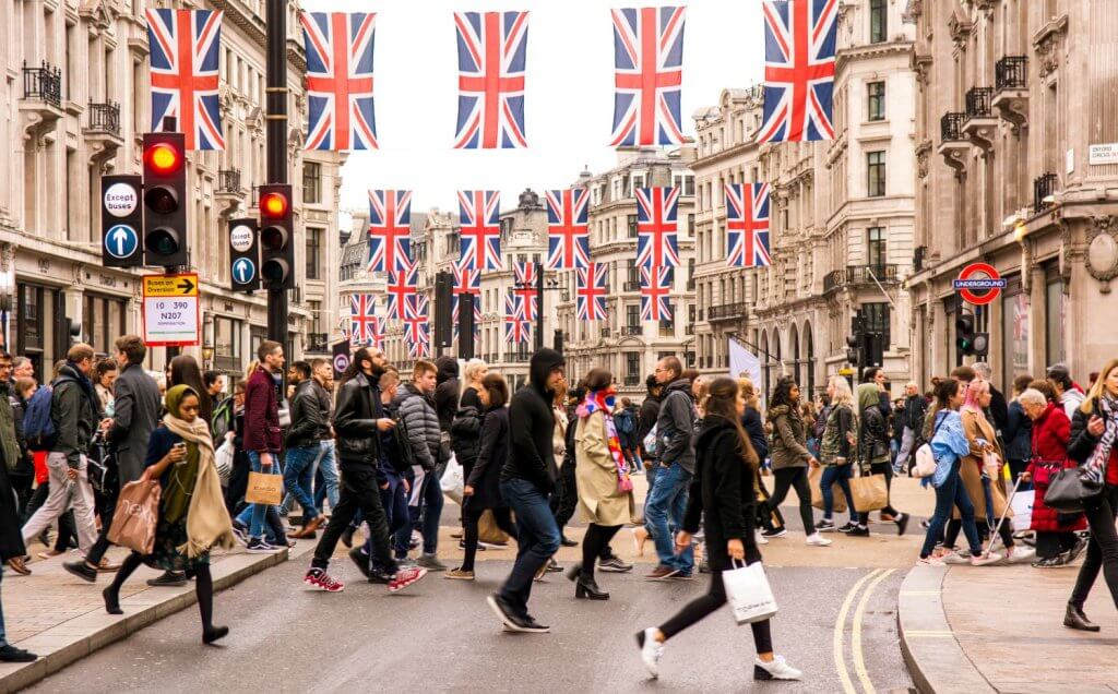 People passing by in Oxford Street London.