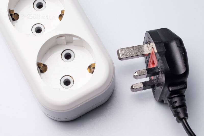 European power outlet and American plug