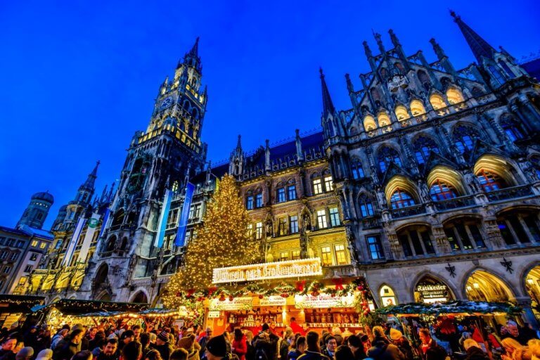 famous Christmas market in Munich: Christkindlmarkt at Marienplatz