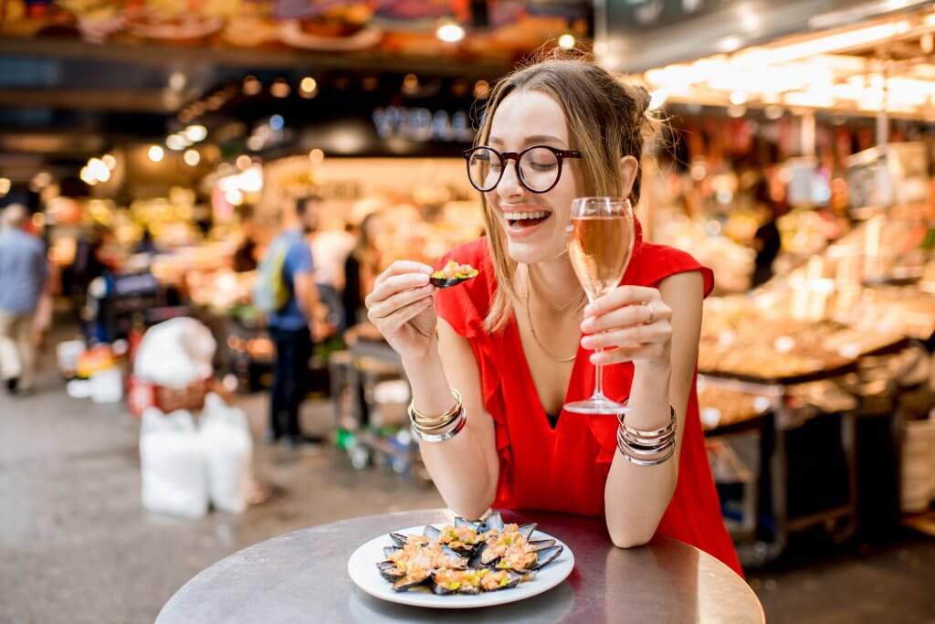 Eating at Mercat de la Boqueria