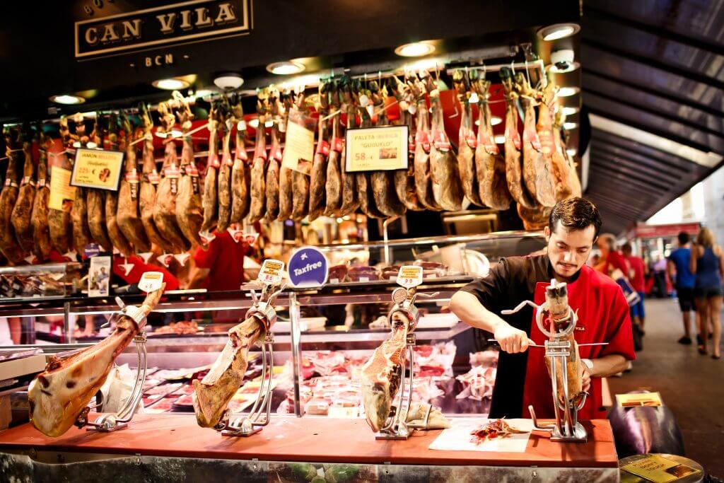 Jamón at Boqueria Market